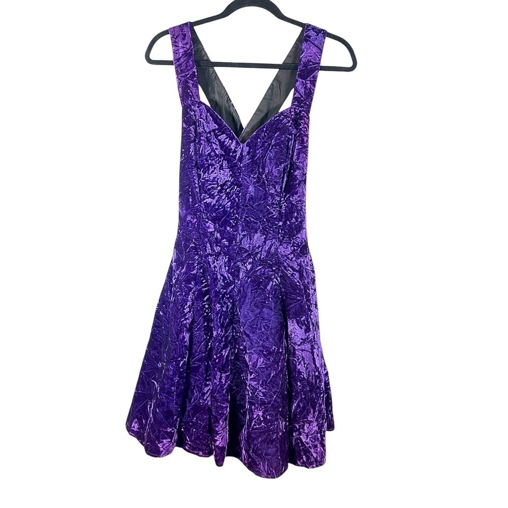 Rampage Y2K Crushed Velvet Criss Cross Back Mini Dress 7